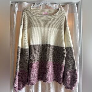 Pink Lily Color Block Knit Sweater